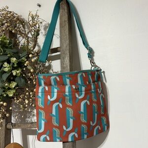 Fossil crossbody Orange and Teal